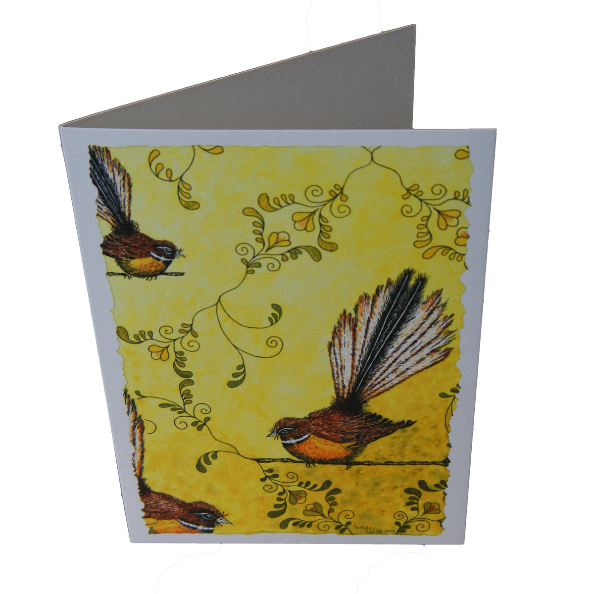 "Fantail with Vines" Greeting Card