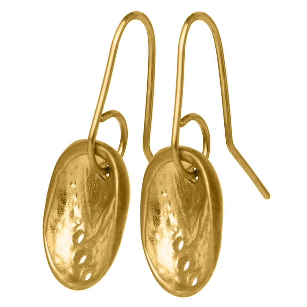 Baby Paua Earrings Gold Small