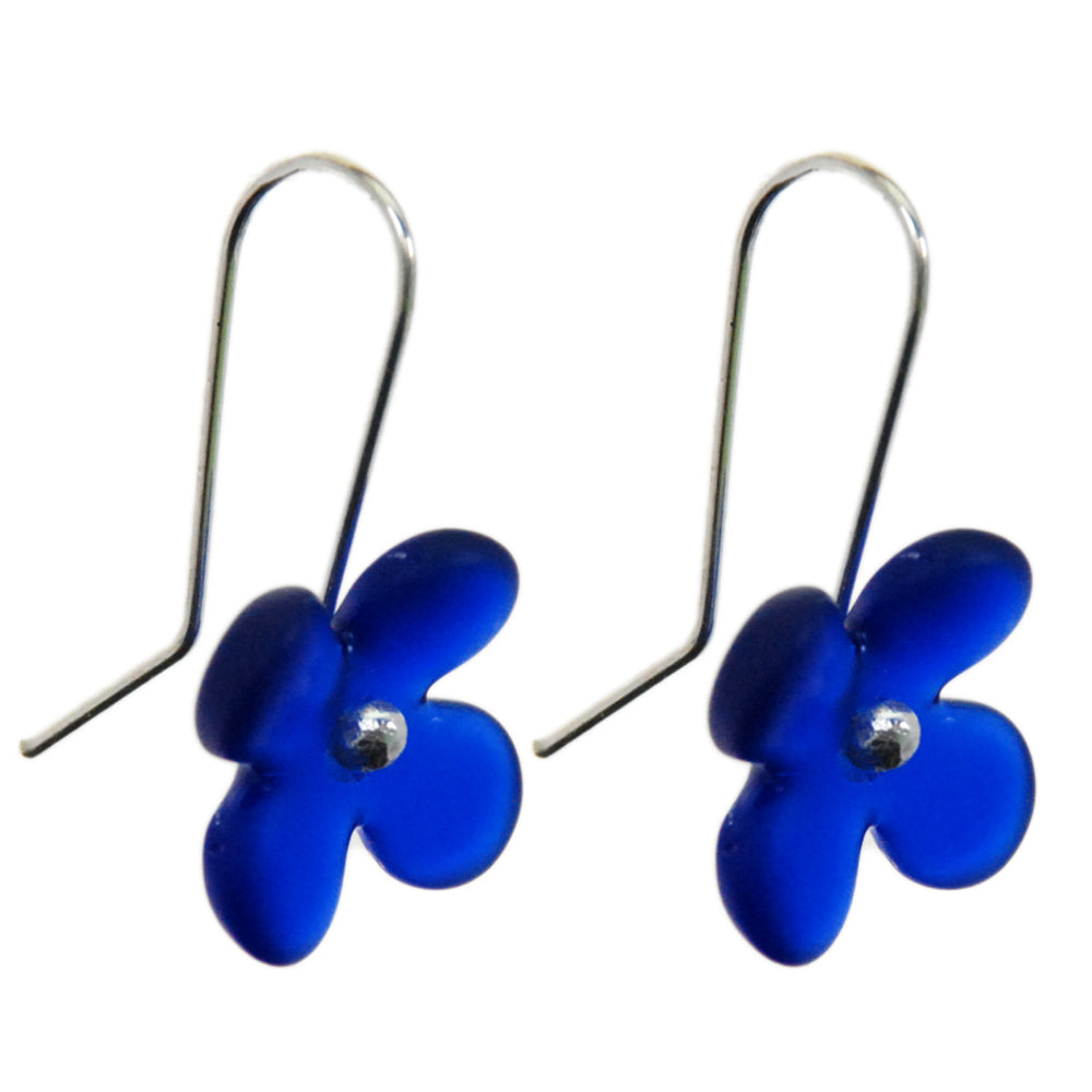 Hydrangea Earrings Dark Blue