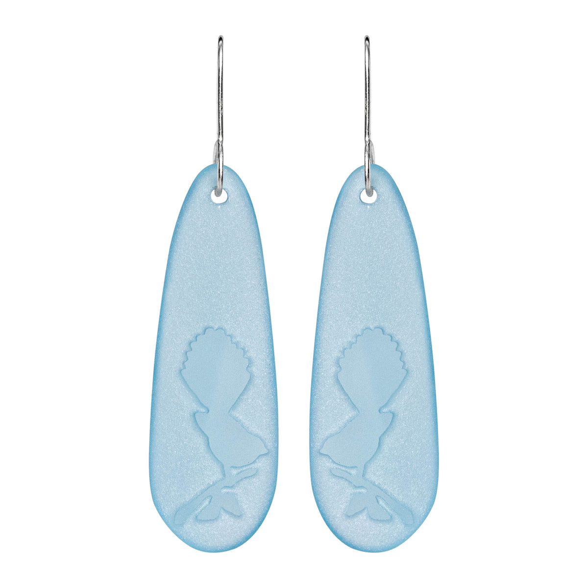 Fantail Teardrop Earrings Light Blue
