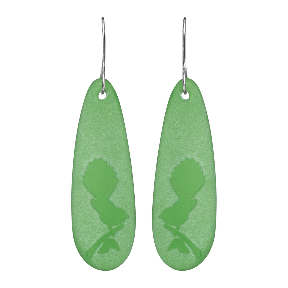 Fantail Teardrop Earrings Green