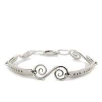 Kia Kaha/Aroha Sterling Silver Bracelet.