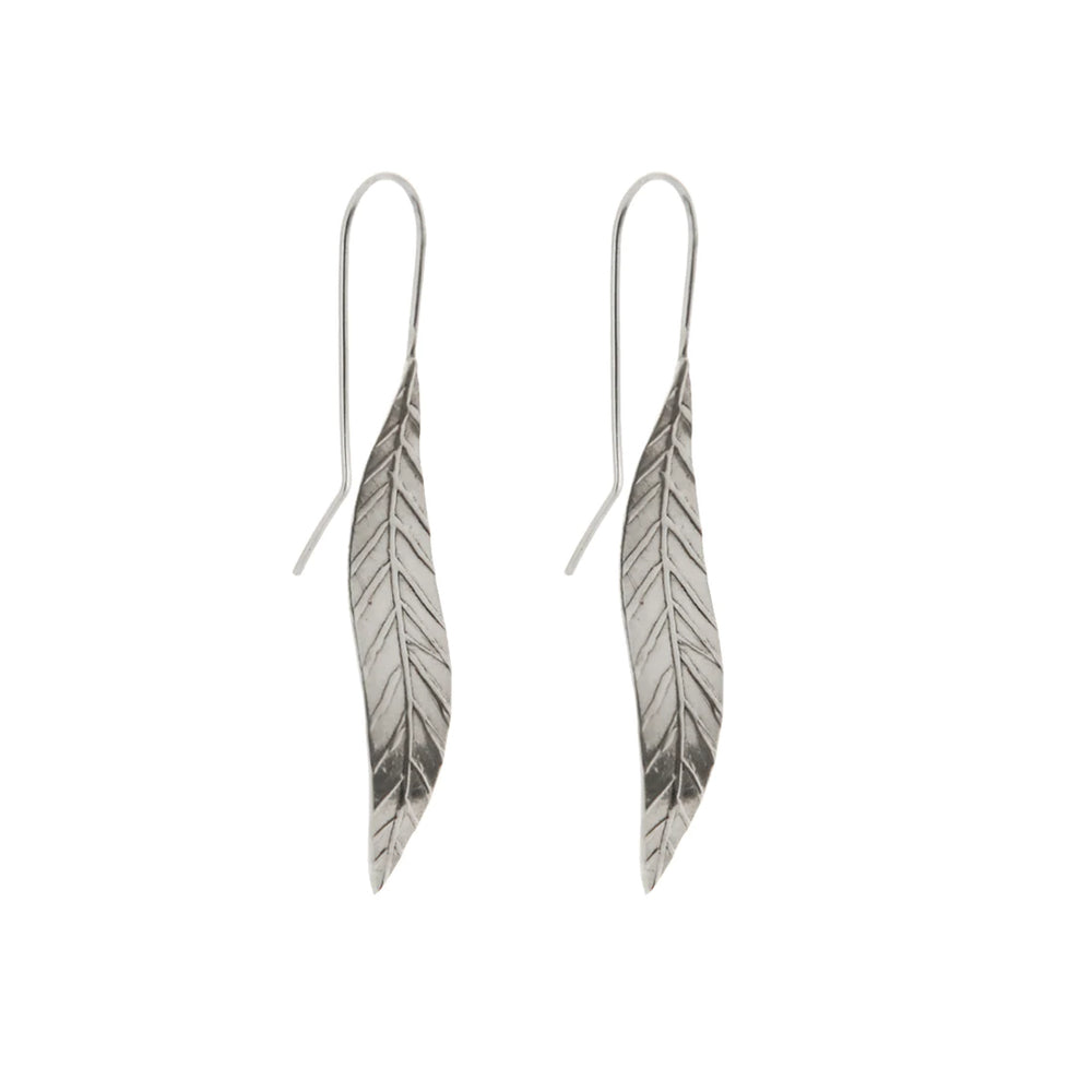 Silver Leaf Earrings Small