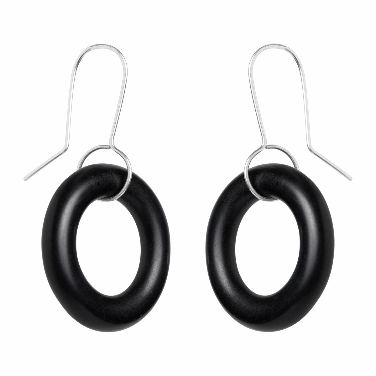 Small Hoop Earrings Black