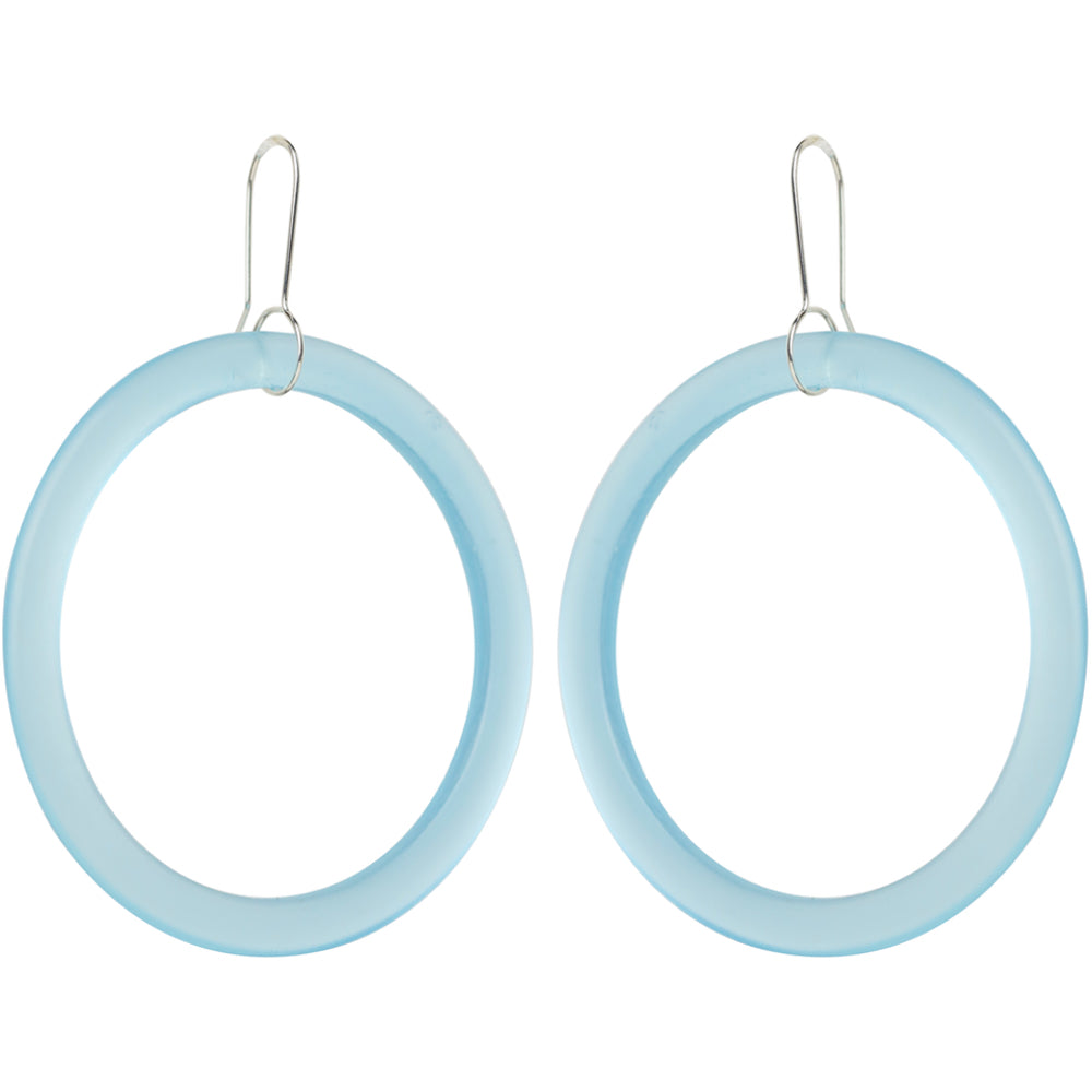Large Hoop Earrings Light Blue
