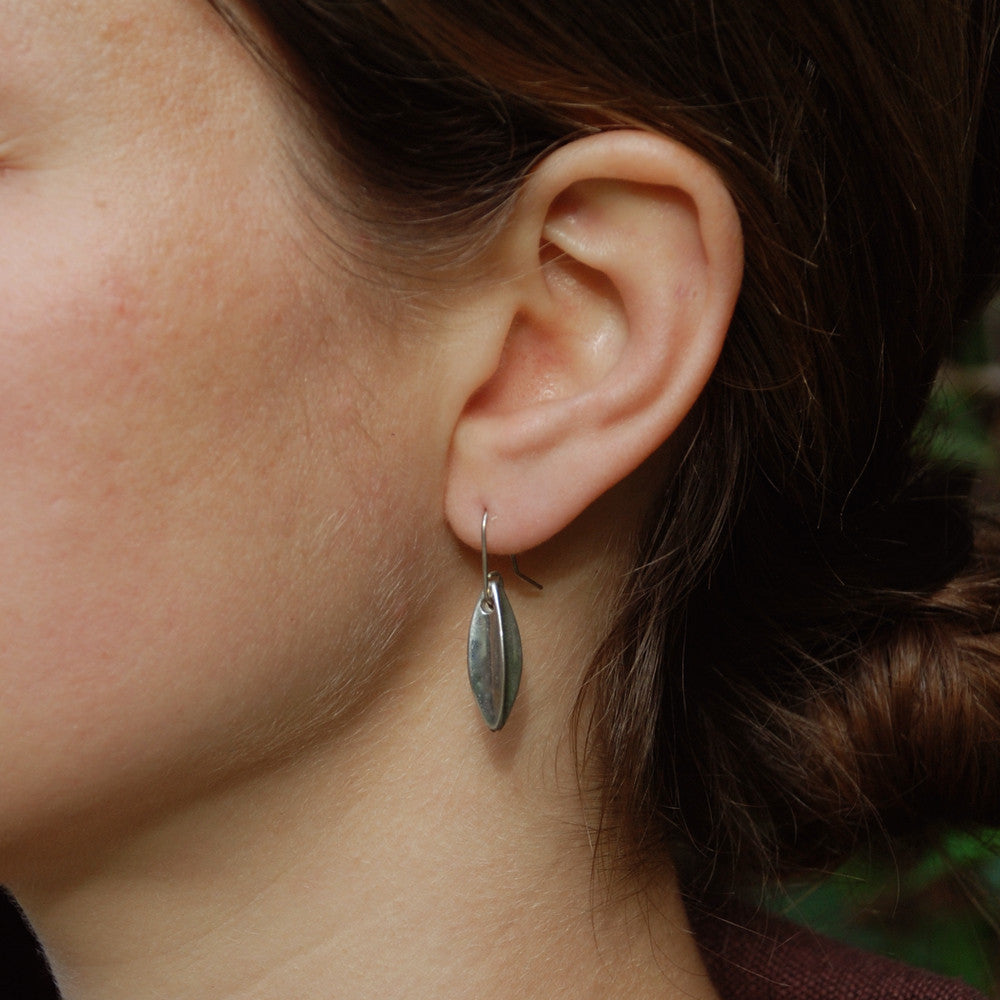 Hebe Pod Earrings Silver on Model