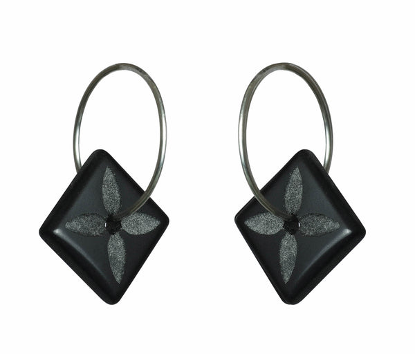 1/3ct Pave Black Diamond Studs 10K White Gold